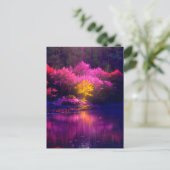 Boeiende gouden boom in de avond briefkaart (Staand voorkant)