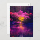 Boeiende gouden boom in de avond briefkaart (Voorkant / Achterkant)