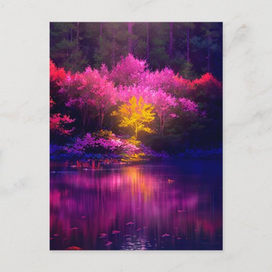 Boeiende gouden boom in de avond briefkaart (Voorkant)