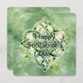 Boeiende groene waterverf Keltische knoop Feestdagenkaart (Voorkant / Achterkant)