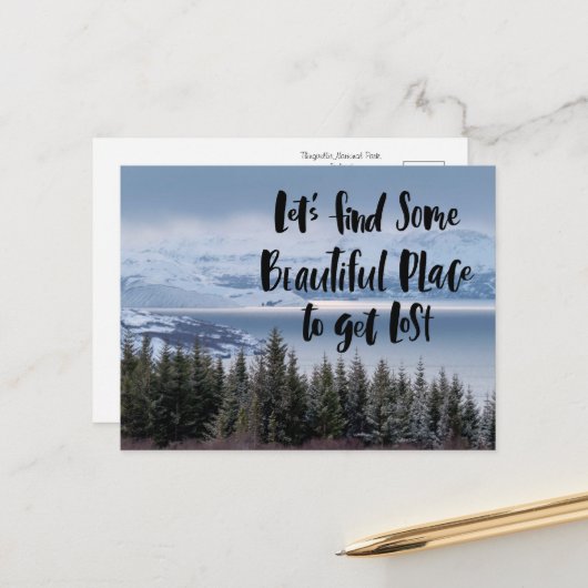 Boeiende IJslandse Schoonheid Briefkaart (Voorkant / Achterkant in situ)