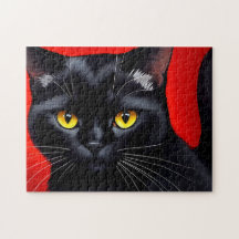 Boeiende Kitty Kunst Portret 252-delig Zwarte Kat 