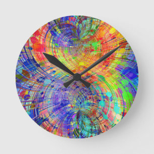 Boeiende Kleurrijke Spiralen Ronde Klok