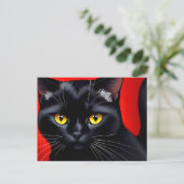 Boeiende Kunst van Zwarte Katten Briefkaart (Staand voorkant)