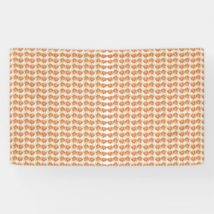 Boeiende oranje en witte vierkante achtergrond spandoek