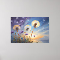 Boeiende paardenbloemen in Nightsky AI kunstschild