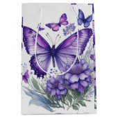 Boeiende Paarse Vlinders op Bloem Medium Cadeauzakje (Voorkant)