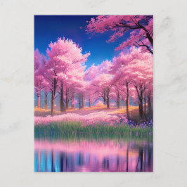 Boeiende roze versieringen briefkaart