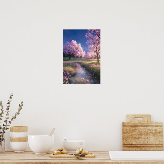 Boeiende Sakura bomen Poster (Keuken)