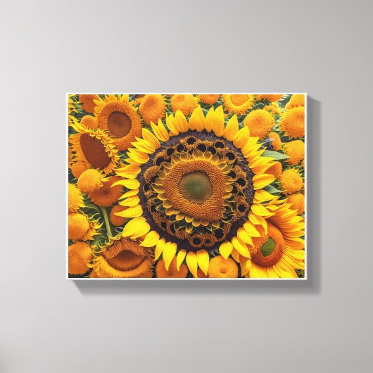 boeiende scène van zonnebloemen canvas afdruk (Voorkant)