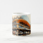 Boeiende schets van een  treinstation koffiemok (Center)