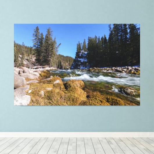 Boeiende schoonheid van de Athabasca rivier Canvas Afdruk (Insitu (Houten vloer))