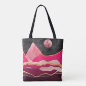Boeiende stijl Roze abstract berglandschap Tote Bag (Achterkant)