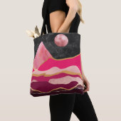 Boeiende stijl Roze abstract berglandschap Tote Bag (Dichtbij)