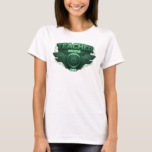 Boeiende Teal LEERMODUS UIT Creative Print T-shirt (Voorkant)