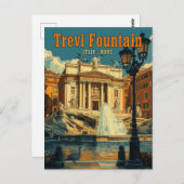 Boeiende Trevi-fontein, Rome -  Briefkaart (Voorkant / Achterkant)