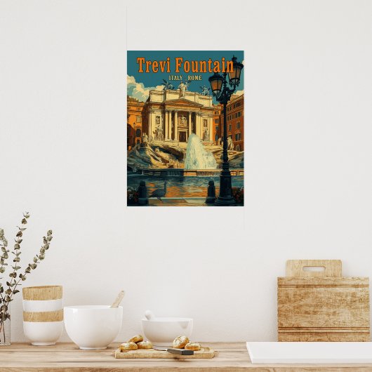Boeiende Trevi-fontein, Rome -  Poster (Keuken)
