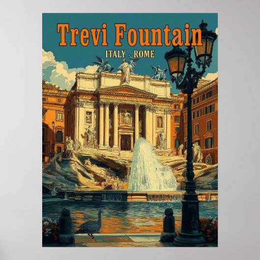 Boeiende Trevi-fontein, Rome -  Poster (Voorkant)