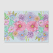 Boeiende Waterverf bloesems en bladeren Tissuepapier (Voorkant)