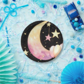 Boeiende Waterverf Celestial Meisje Baby shower Papieren Bordje (Feest)