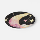 Boeiende Waterverf Celestial Meisje Baby shower Papieren Bordje (Gekanteld)