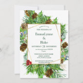 Boeiende Waterverf Kerstmis groen bruiloft Kaart (Voorkant)