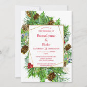 Boeiende Waterverf Kerstmis groen bruiloft Kaart (Voorkant)