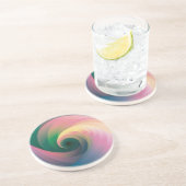 boeiende wervelwind: Zacht ontwerp kleurverloop Zandsteen Onderzetter (Zijkant)