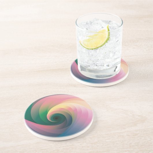 boeiende wervelwind: Zacht ontwerp kleurverloop Zandsteen Onderzetter (Zijkant)