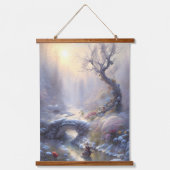 Boeiende Winter Wonderland Landschapskunst Hangend Wandkleed (Voorkant)