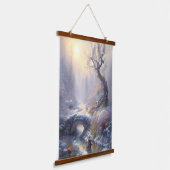Boeiende Winter Wonderland Landschapskunst Hangend Wandkleed (Gebogen)