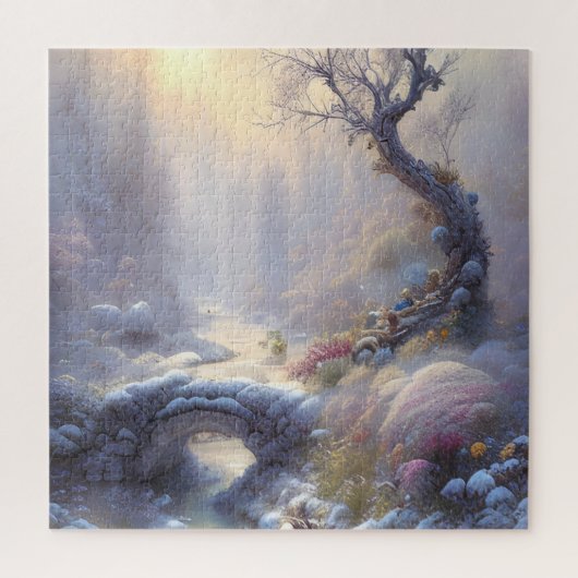Boeiende Winter Wonderland Landschapskunst Legpuzzel (Verticaal)
