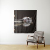 boeiende zilveren vos wandkleed (In Situ (horizontaal))