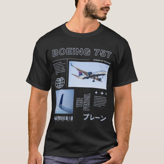 Boeing 757 Graphic Design T-shirt (Voorkant)