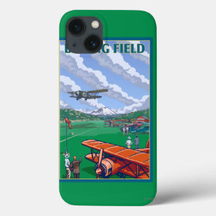 Boeing Field Oude Reisposter iPhone 13 Hoesje