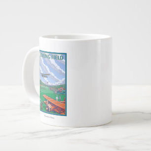 Boeing Field Oude Reisposter Grote Koffiekop