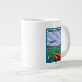 Boeing Field Oude Reisposter Grote Koffiekop (Voorkant rechts)
