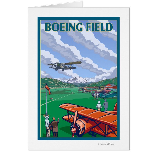 Boeing Field Vintage Travel Poster (Voorkant)