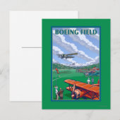 Boeing Field Vintage Travel Poster Briefkaart (Voorkant / Achterkant)