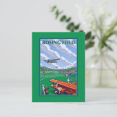 Boeing Field Vintage Travel Poster Briefkaart (Staand voorkant)