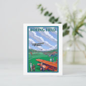 Boeing Field Vintage Travel Poster Briefkaart (Staand voorkant)