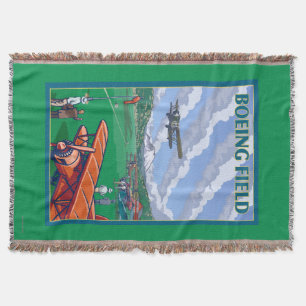Boeing Vintage Travel Poster Deken