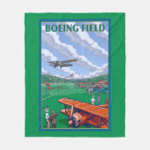 Boeing Vintage Travel Poster Fleece Deken (Voorkant)