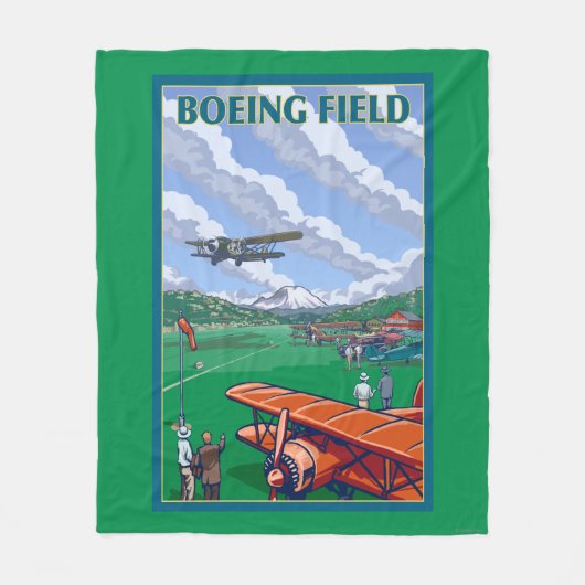 Boeing Vintage Travel Poster Fleece Deken (Voorkant)