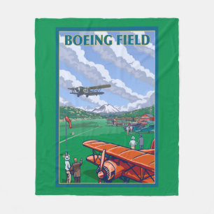Boeing Vintage Travel Poster Fleece Deken