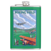 Boeing Vintage Travel Poster Heupfles (Voorkant)