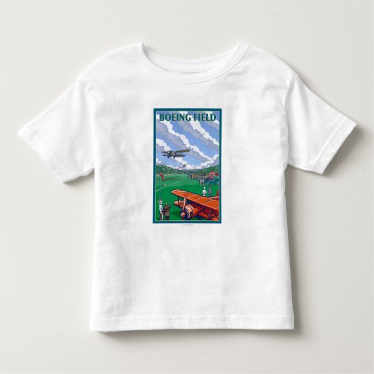 Boeing Vintage Travel Poster Kinder Shirts (Voorkant)