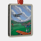 Boeing Vintage Travel Poster Metalen Ornament (Rechts)