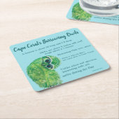 Boeit Owl Coastal Art Cape Coral Florida Kartonnen Onderzetters (Schuin)