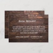 Boek Aanvraag Baby shower Rustiek Uitnodigen Invoe Informatiekaartje (Voorkant / Achterkant)